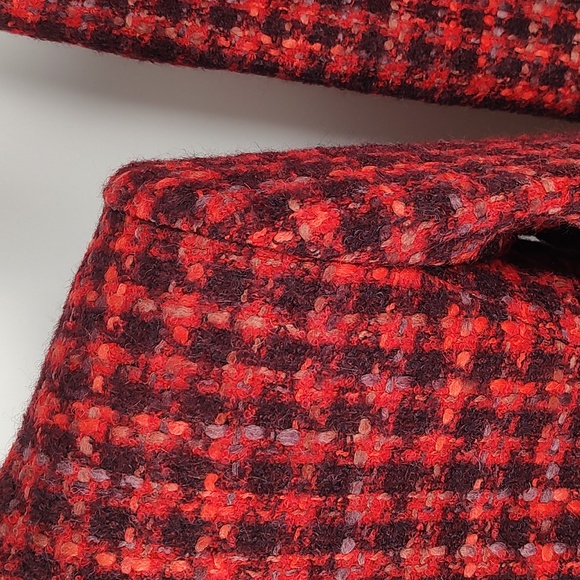 Wool Blend Tweed 2 Piece Suit Blazer Skirt Set Y2K Lined Size 12 Jones NY - Picture 13 of 15